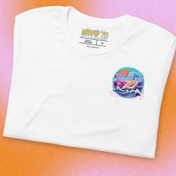 MUDPUPs Surf & SunTee Vacay Shirt For Oversized Tshirt Trendy Crewneck Surf Tee - Picture 2 of 10